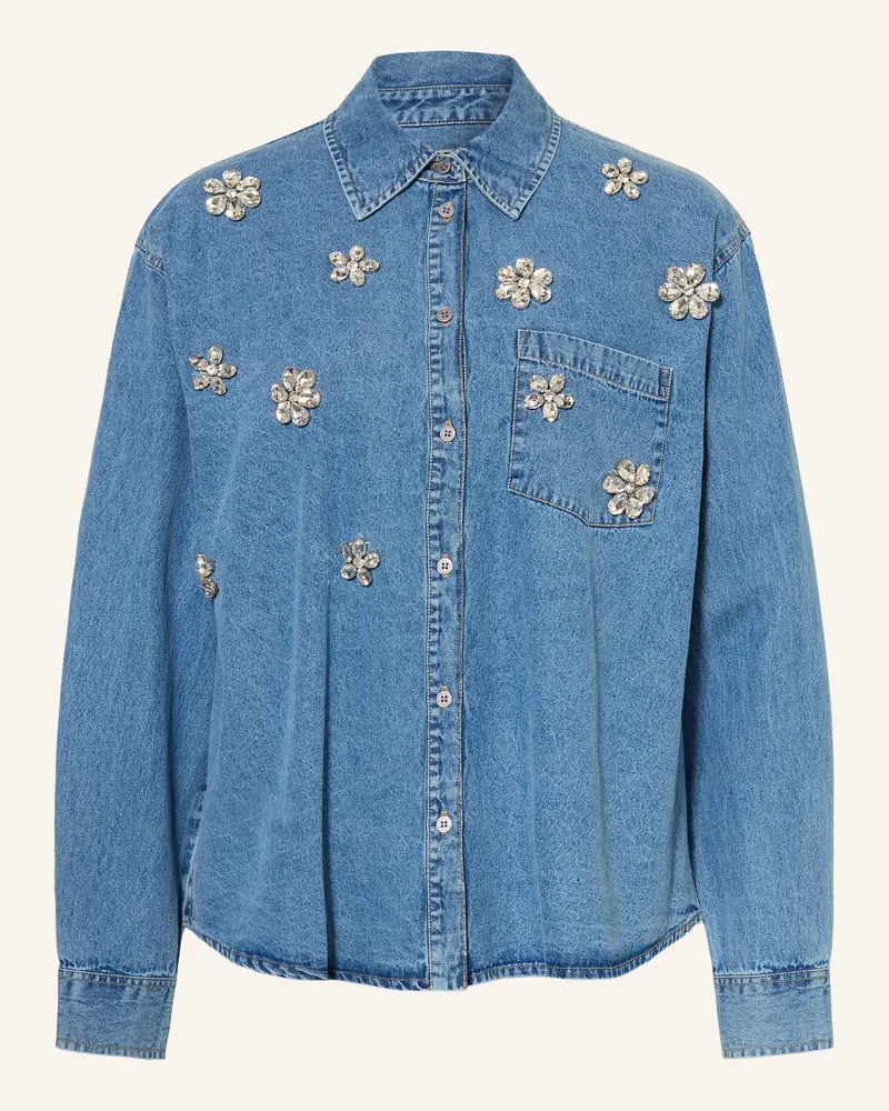 Essentiel Jeansbluse Konnection Mit Schmucksteinen blau Blau