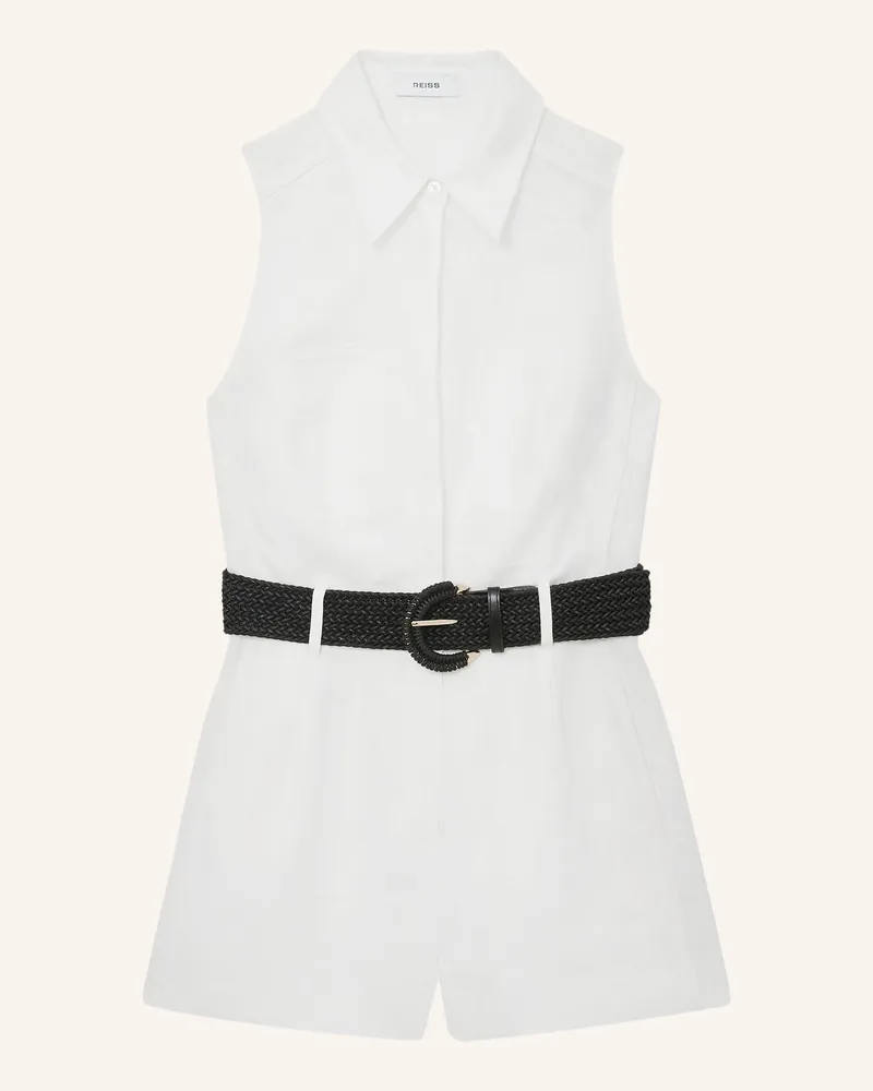 Reiss Jumpsuit TAYLOR aus Leinen Ecru