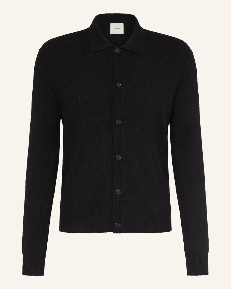 Calvin Klein Strickjacke Aus Bouclé schwarz Schwarz
