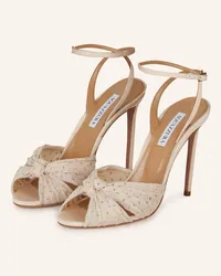 Aquazzura Sandaletten SLOW KISSES mit Schmucksteinen Beige