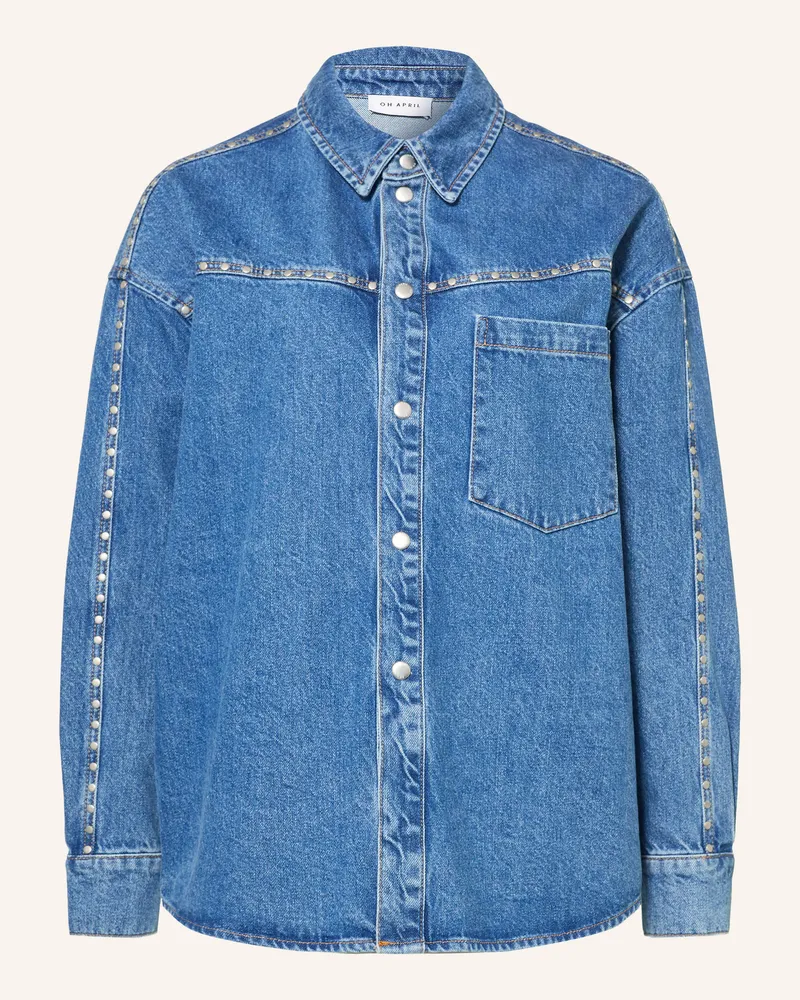 OH APRIL Jeansbluse Vivian Mit Nieten blau Blau