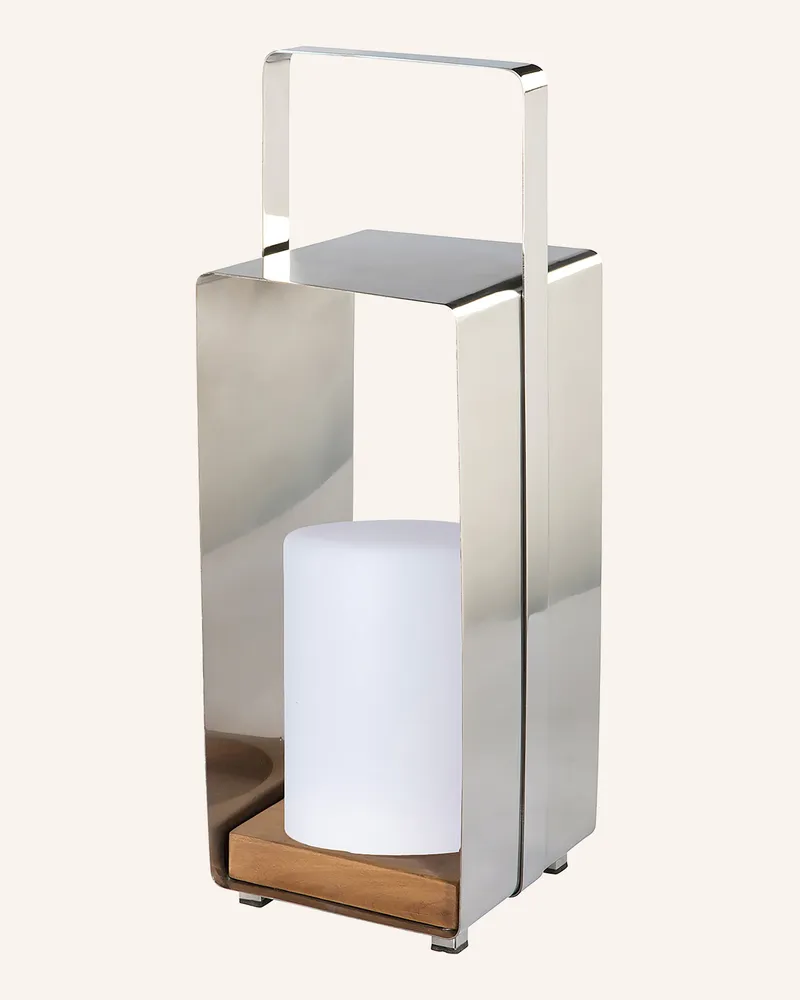 Fink Laterne mit LED Zylinder MAGNUS Silber