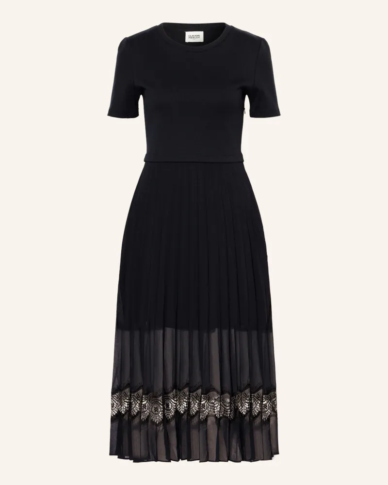 Claudie Pierlot Kleid Im Materialmix blau Dunkelblau