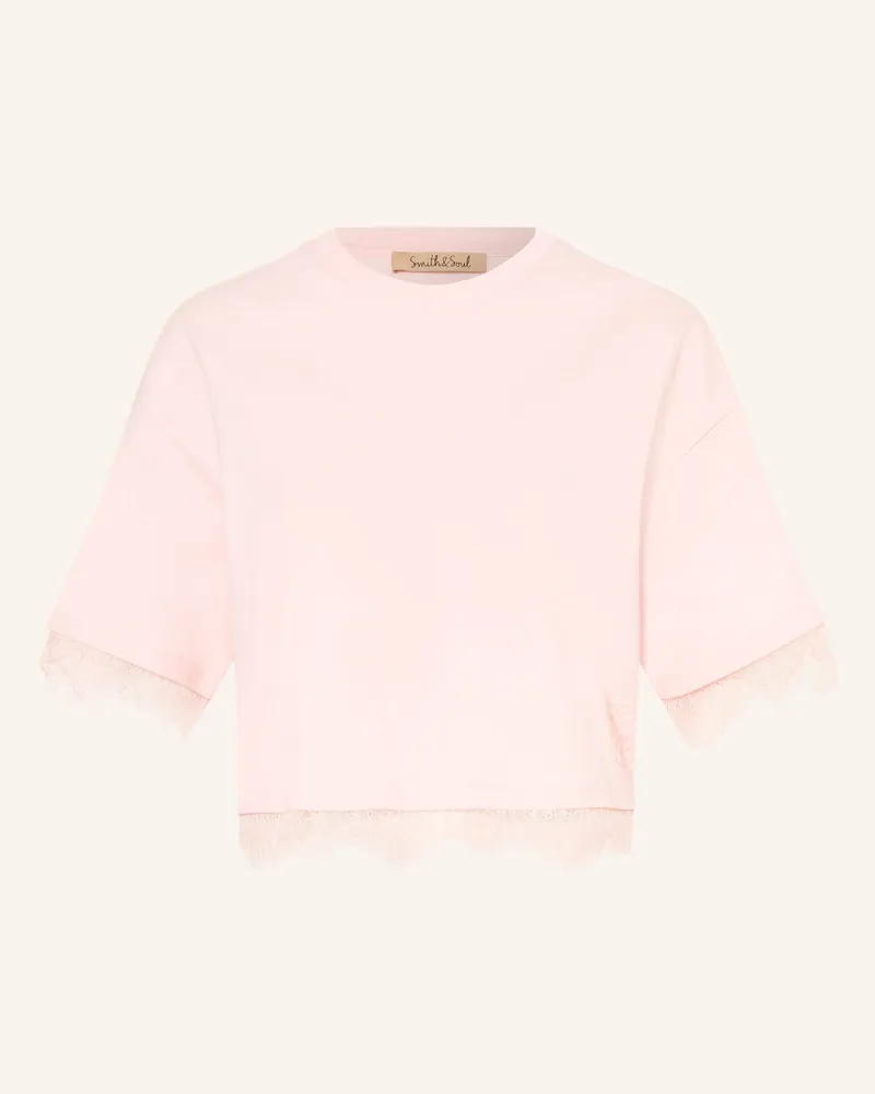 Smith & Soul T-Shirt Mit Spitze rosa Rosé