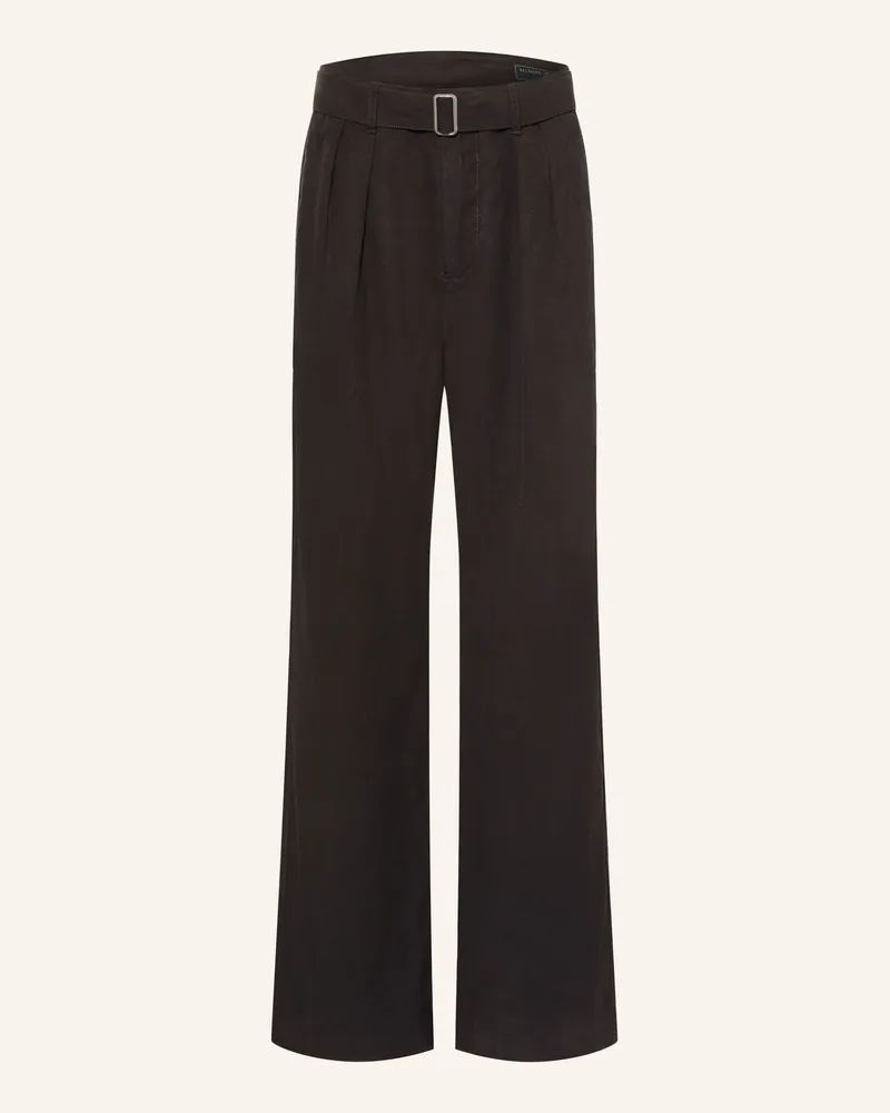 AllSaints Hose Marko Regular Fit Mit Leinen schwarz Schwarz