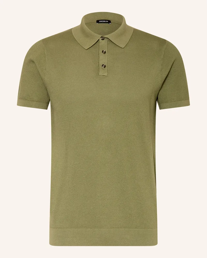 Dressler Strick-Poloshirt gruen Oliv