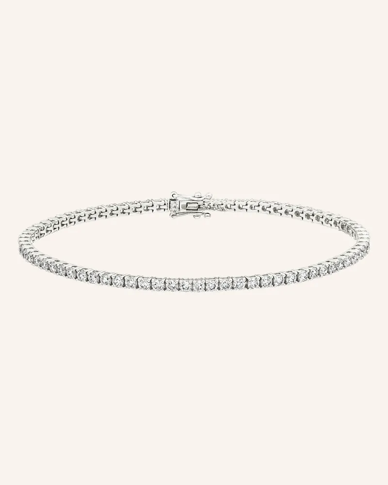 Leaf Armband Tennis Aus 18 Karat Weißgold Mit 3,42 Ct. Diamanten silber Weissgold