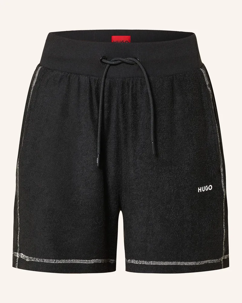 HUGO BOSS Lounge-Shorts Naty Aus Frottee schwarz Schwarz