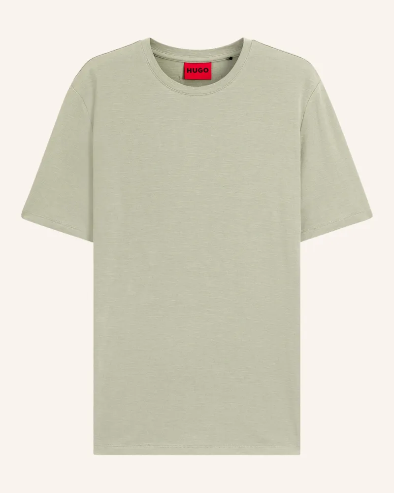 HUGO BOSS T-Shirt Dulerostee Mit Leinen gruen Hellgrün