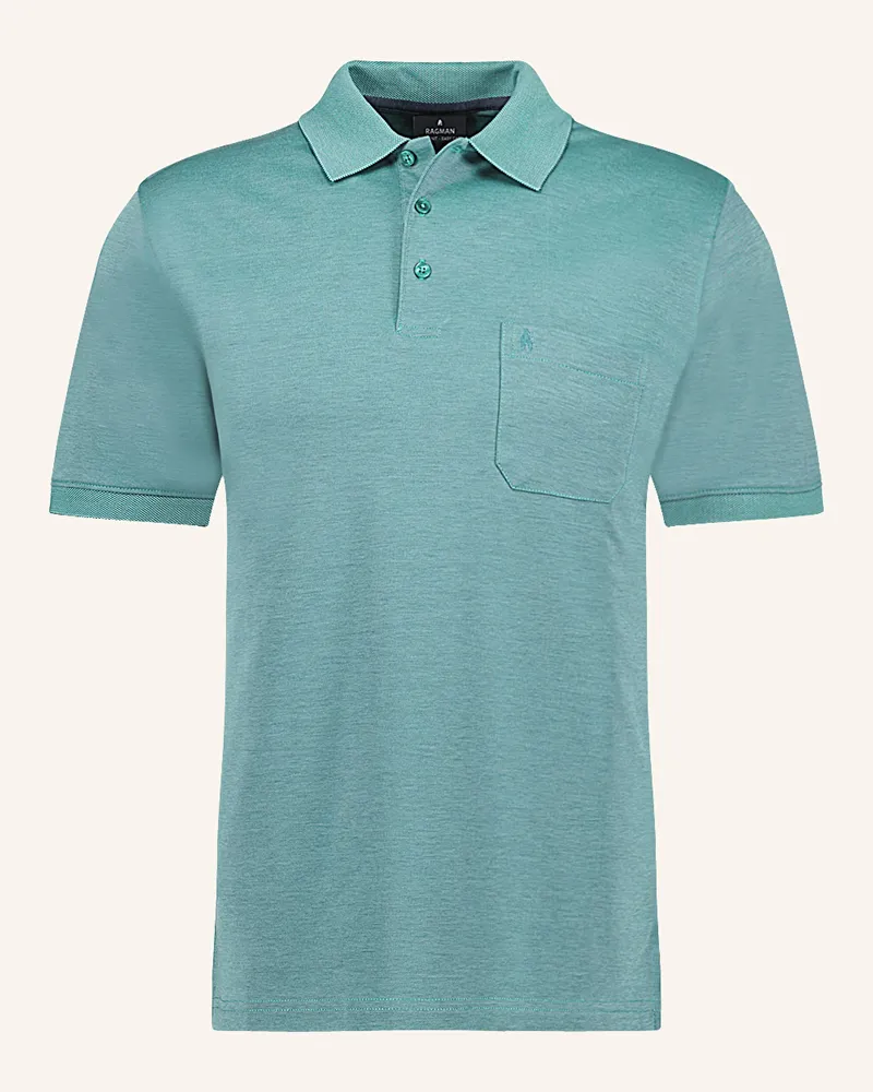 Ragman Piqué-Poloshirt gruen Hellgrün