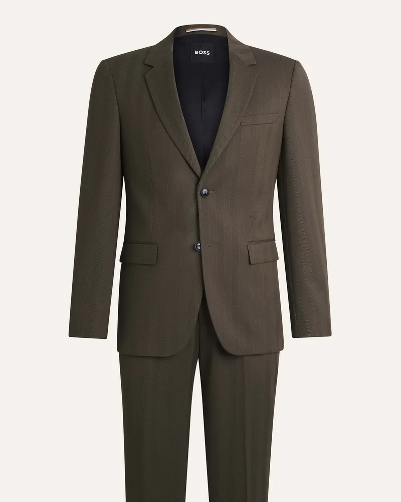 HUGO BOSS Business Anzug H-HOUSTON-2PCS-252 Slim Fit Braun