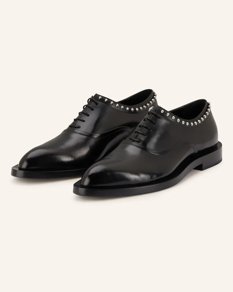 Jil Sander Schnürer mit Nieten Schwarz