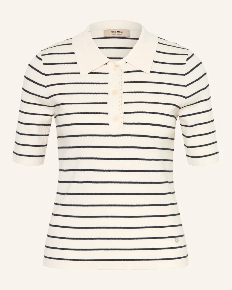 Mos Mosh Strick-Poloshirt Mmcaliz blau Creme