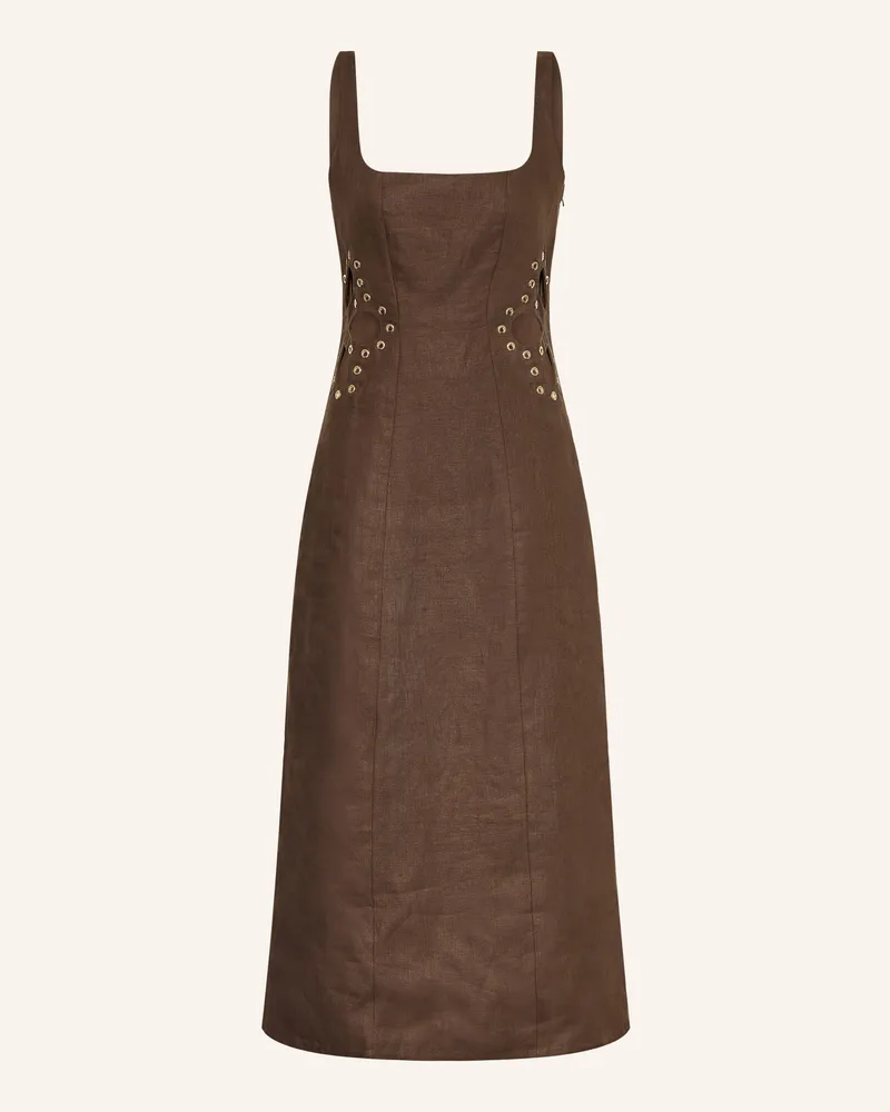 Maje Leinenkleid Mit Nieten Und Cut-Outs braun Braun