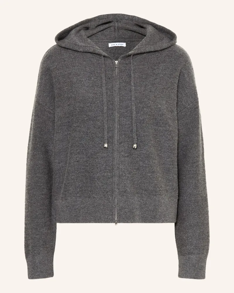 Mrs & HUGS Strickjacke Mit Cashmere grau Grau