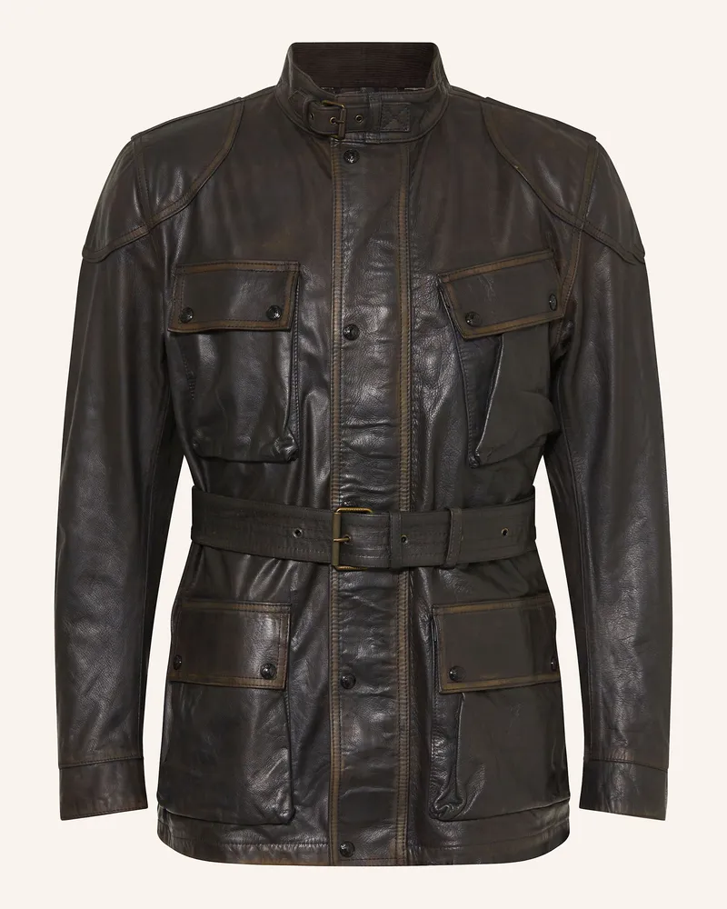 Belstaff Lederjacke Legacy Trialmaster schwarz Dunkelbraun
