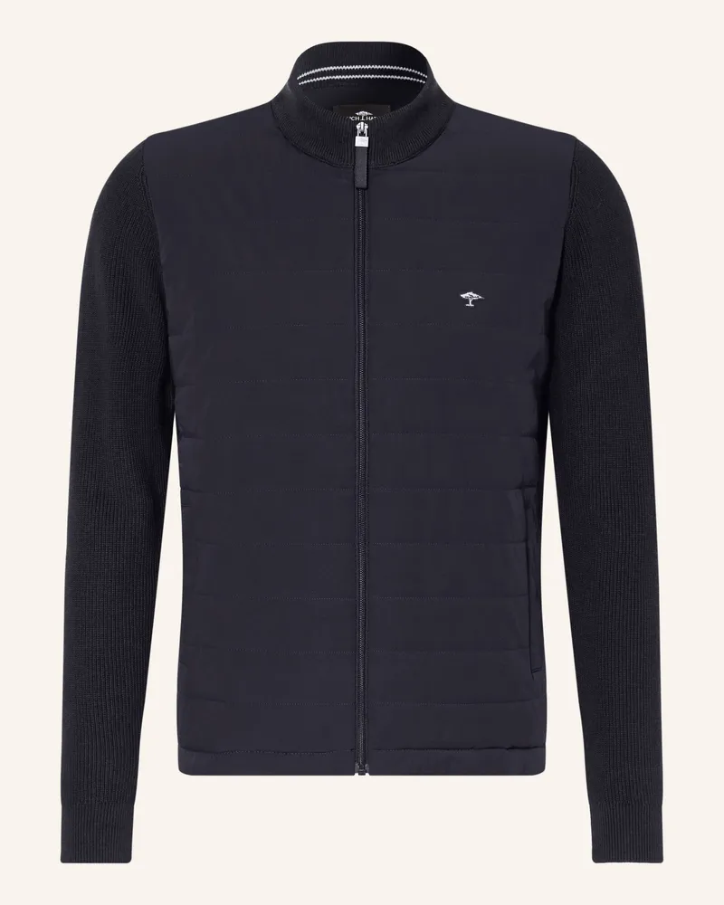 Fynch-Hatton Strickjacke im Materialmix Dunkelblau