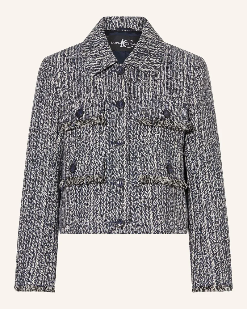 Luisa Cerano Kastenjacke aus Tweed Dunkelblau