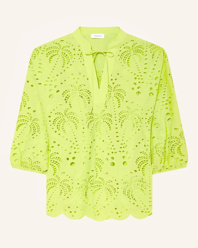 Darling Harbour Blusenshirt Aus Lochspitze Mit 3/4-Arm gruen Limette