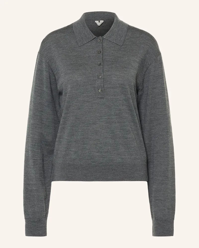 Arket Strick-Poloshirt Aus Merinowolle grau Dunkelgrau