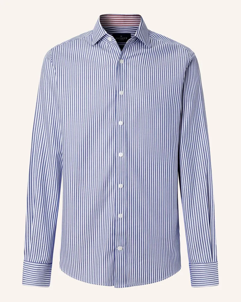 Hackett Freizeithemd Double Face Bengal Str blau Dunkelblau