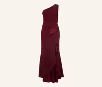 Abendkleid Mit Schmucksteinen Und Volants rot