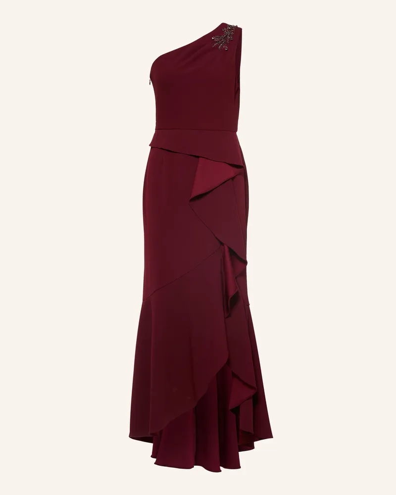 Adrianna Papell Abendkleid Mit Schmucksteinen Und Volants rot Dunkelrot
