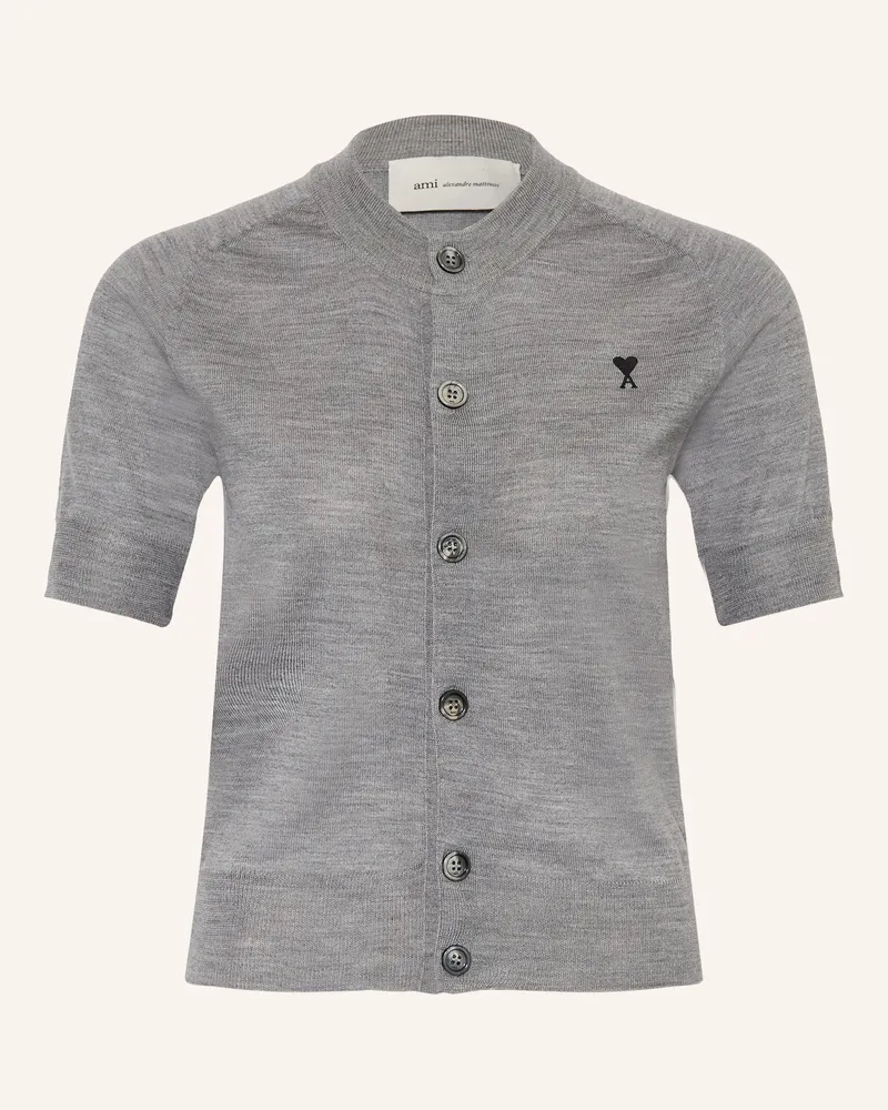AMI Paris Strickjacke aus Merinowolle Grau