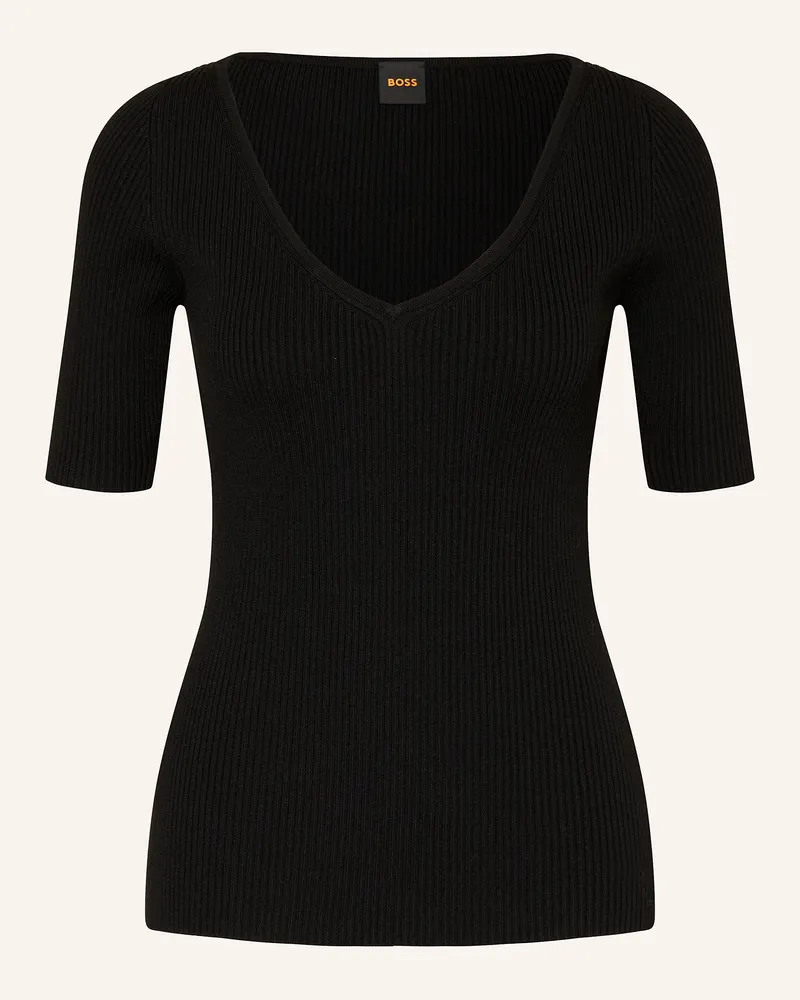 HUGO BOSS Strickshirt FARADISCO Schwarz