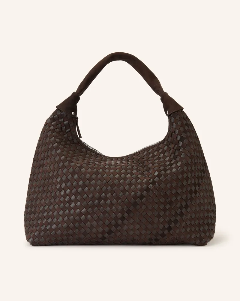 NÚNOO Schultertasche Dandy Large braun Dunkelbraun