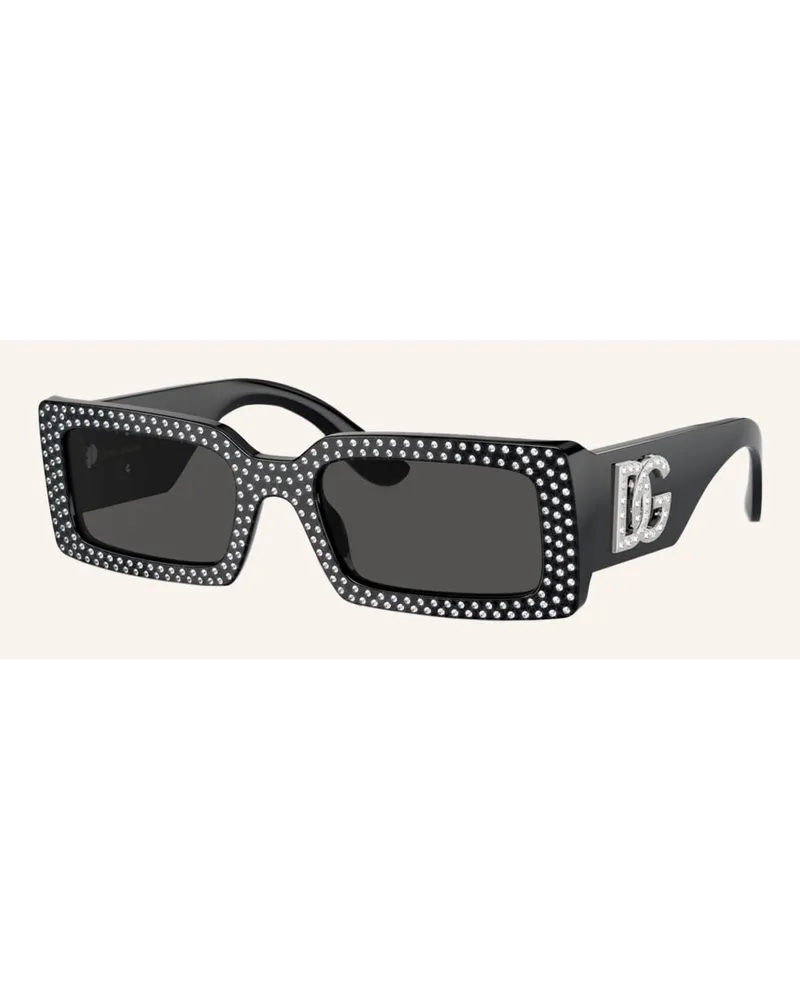 Dolce & Gabbana Sonnenbrille DG4447B mit Schmucksteinen Schwarz