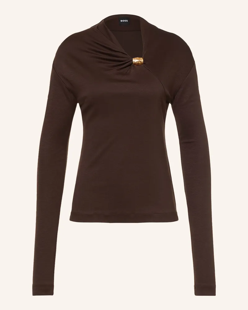 HUGO BOSS Longsleeve Edonya braun Dunkelbraun