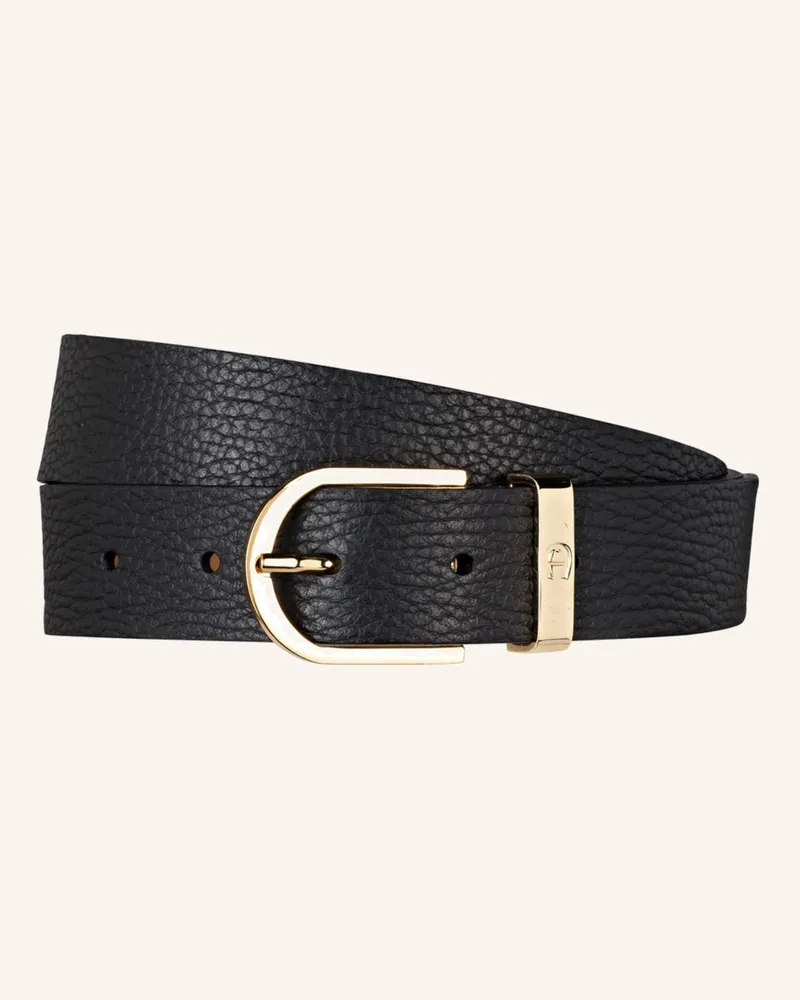 Aigner Ledergürtel schwarz Schwarz
