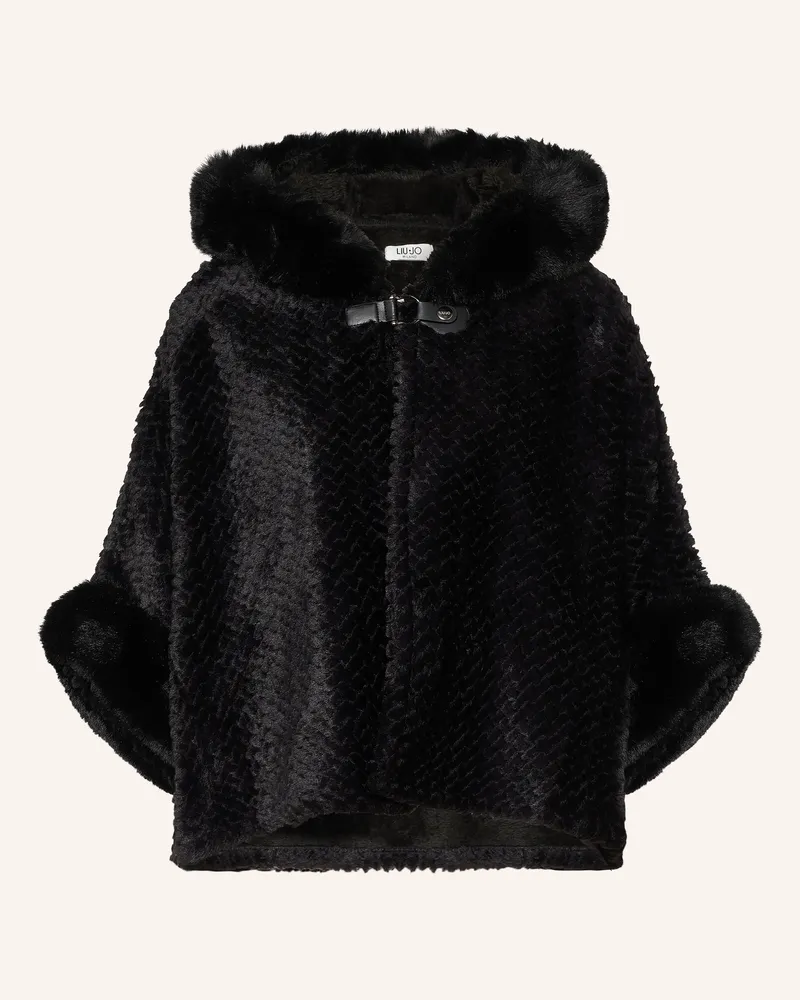 Liu Jo Teddyfell-Cape Mit Schmucksteinen schwarz Schwarz
