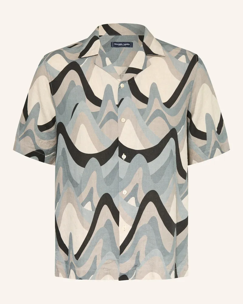 Frescobol Carioca Resorthemd Roberto Relaxed Fit Aus Leinen blau Hellblau