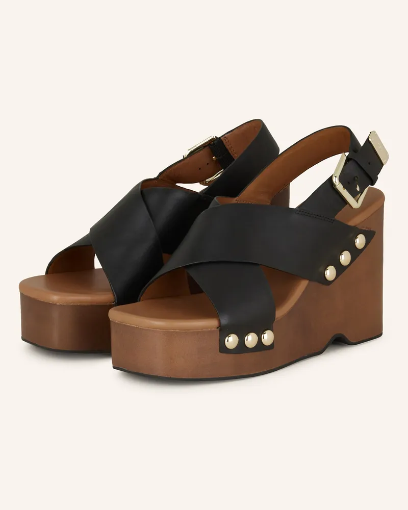 Maje Plateau-Wedges Schwarz