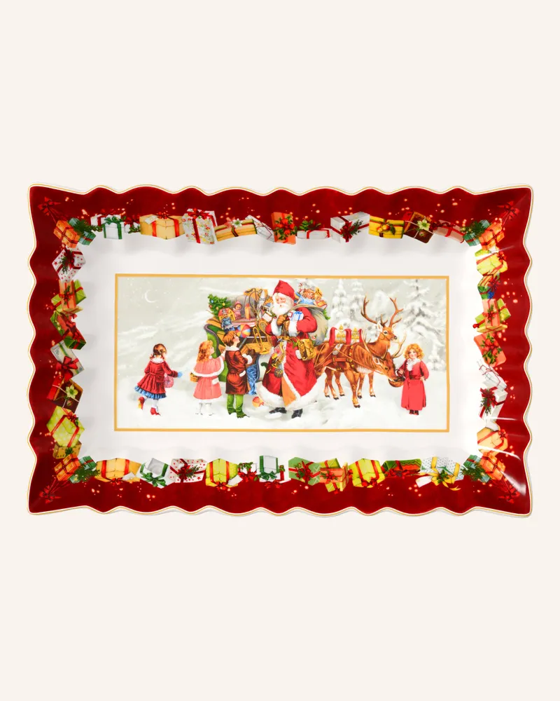 Villeroy & Boch Kuchenplatte eckig, Santa und Kinder TOY'S FANTASY Gelb