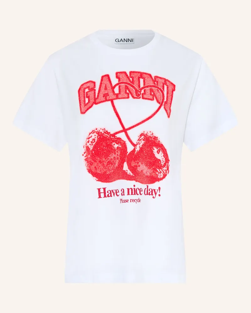 Ganni T-Shirt weiss Weiss