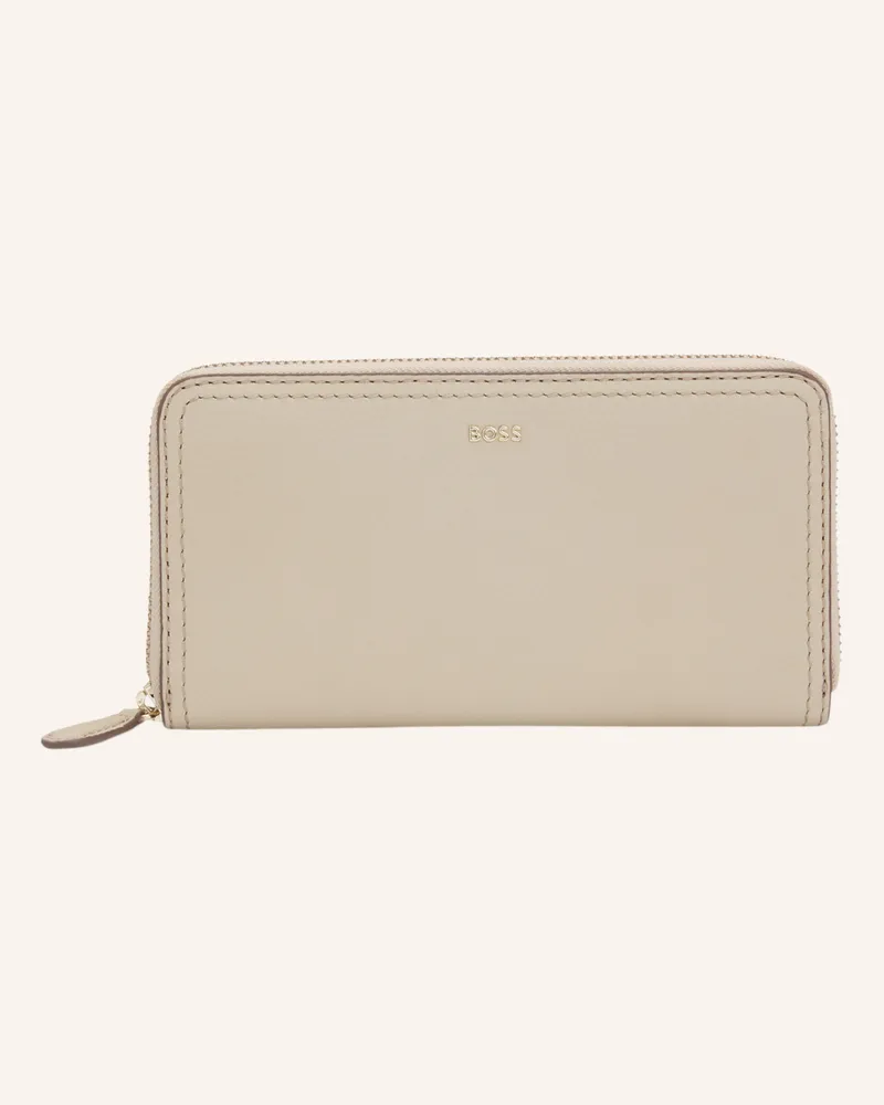 HUGO BOSS Brieftasche LENAH ZIPAROUND Beige