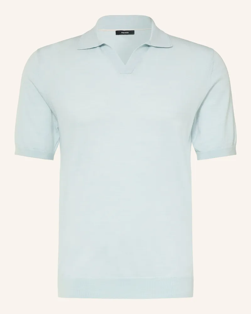 Reiss Strick-Poloshirt Duchie Aus Merinowolle blau Hellgrau