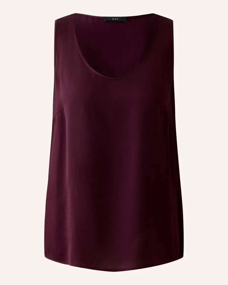 Oui  Blusentop aus Satin Rot