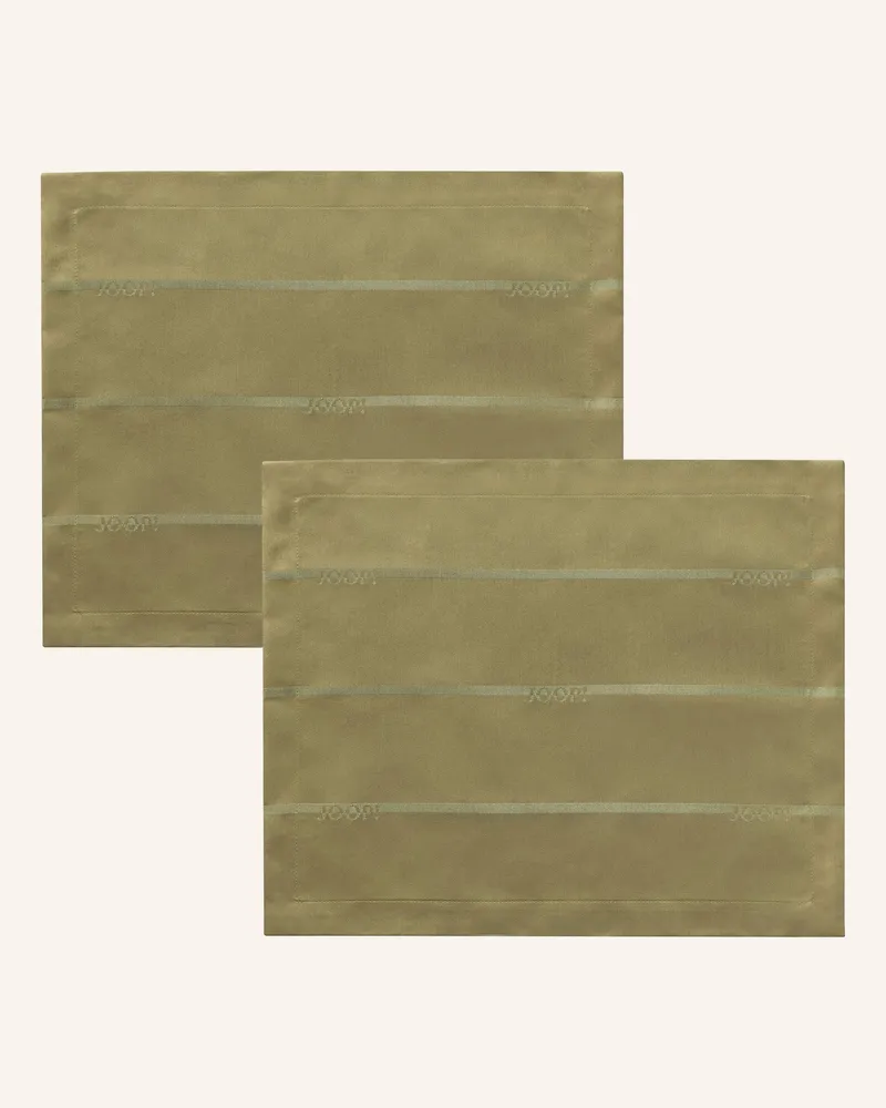 JOOP! 2er-Tischset Joop! Logo Stripes gruen Oliv