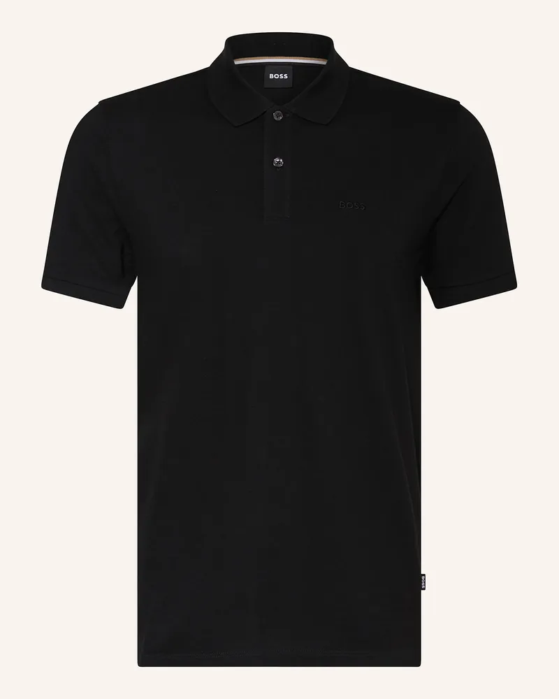 HUGO BOSS Piqué-Poloshirt PALLAS Regular Fit Schwarz