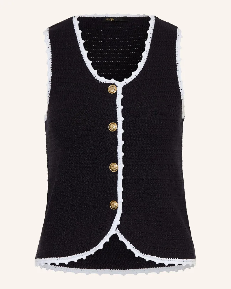 Maje Strickweste blau Schwarz