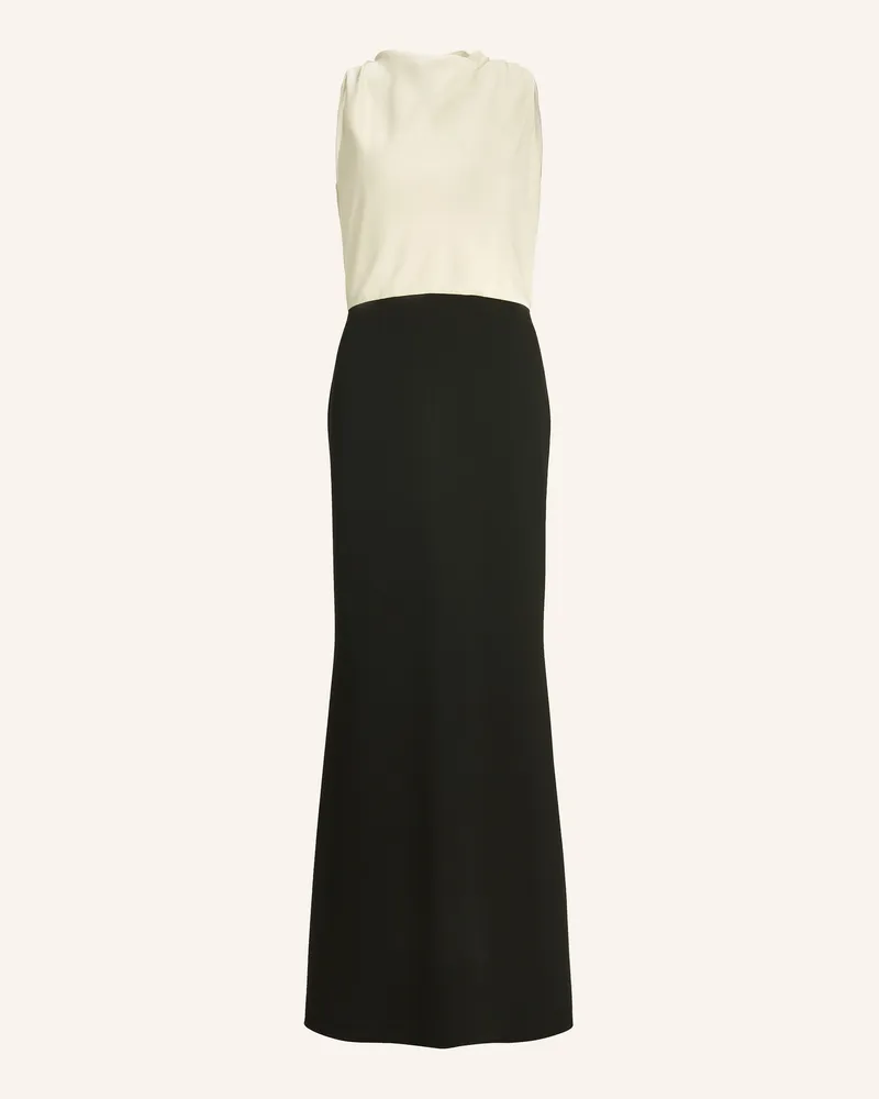 Swing Abendkleid Im Materialmix schwarz Schwarz