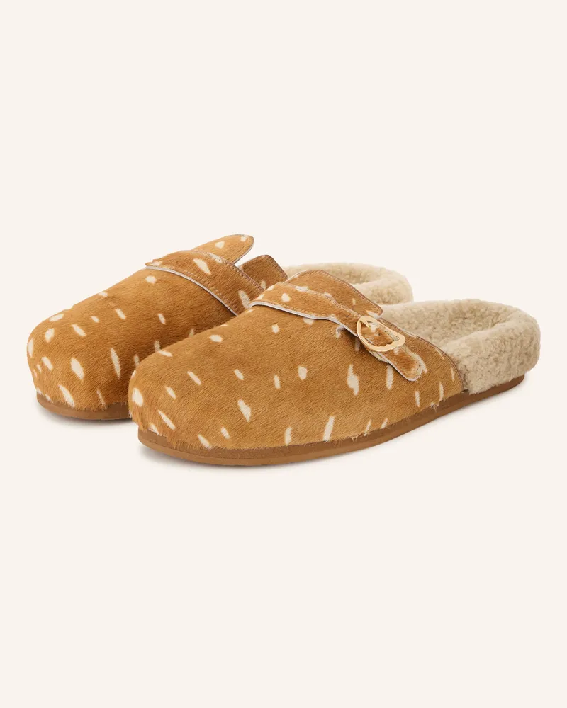 Ancient Greek Sandals Pantoletten Vasilitsa braun Camel
