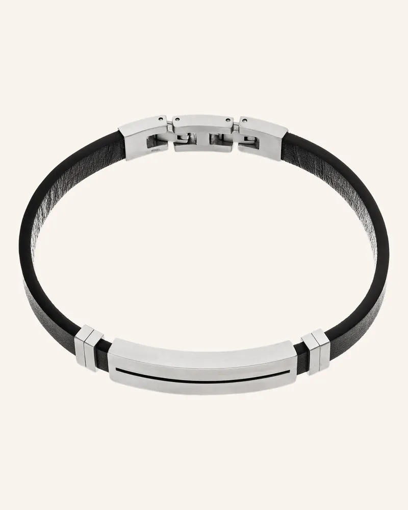 S.Oliver Armband  Aus  Echtleder schwarz Schwarz