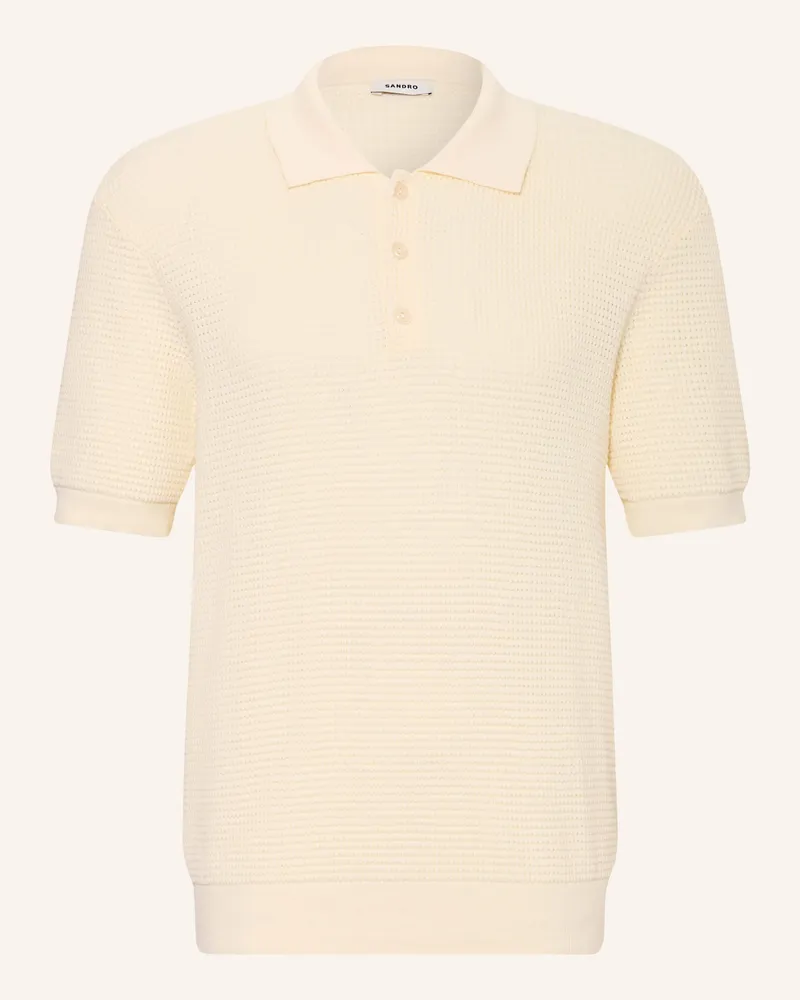 Sandro Strick-Poloshirt beige Hellgelb