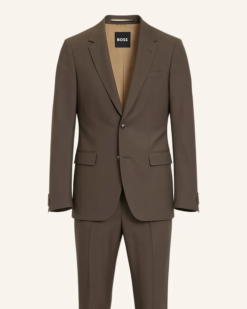HUGO BOSS Business Anzug H-HOUSTON-2PCS-252 Slim Fit Braun