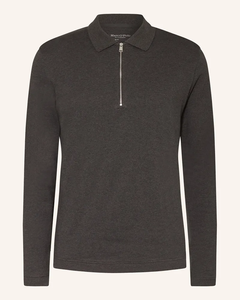 Marc O'Polo Strick-Poloshirt Dunkelgrau